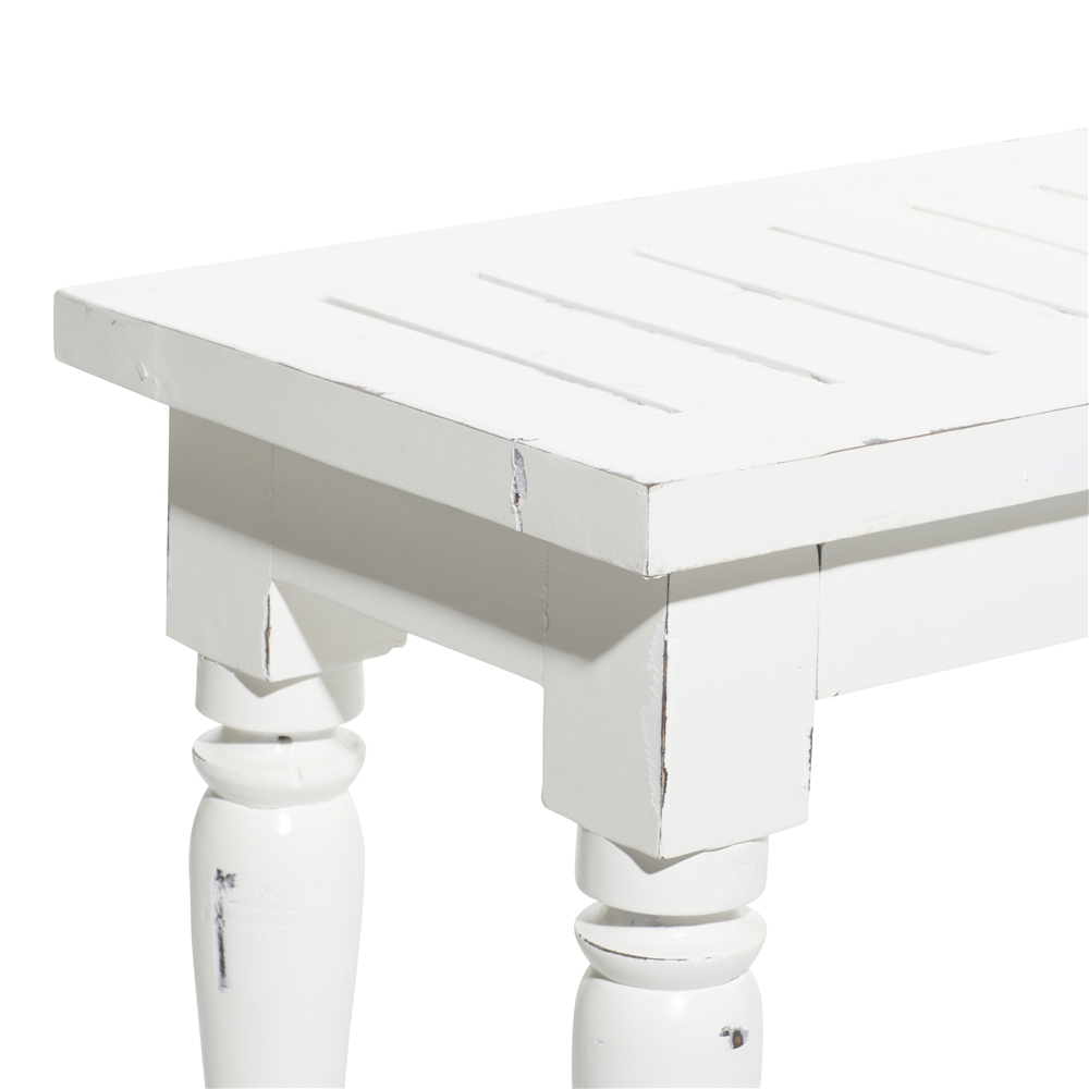 Grayson Lane Farmhouse Distressed White Accent Bench 2 Grayson Lane Farmhouse Distressed White Accent Bench - Image 2