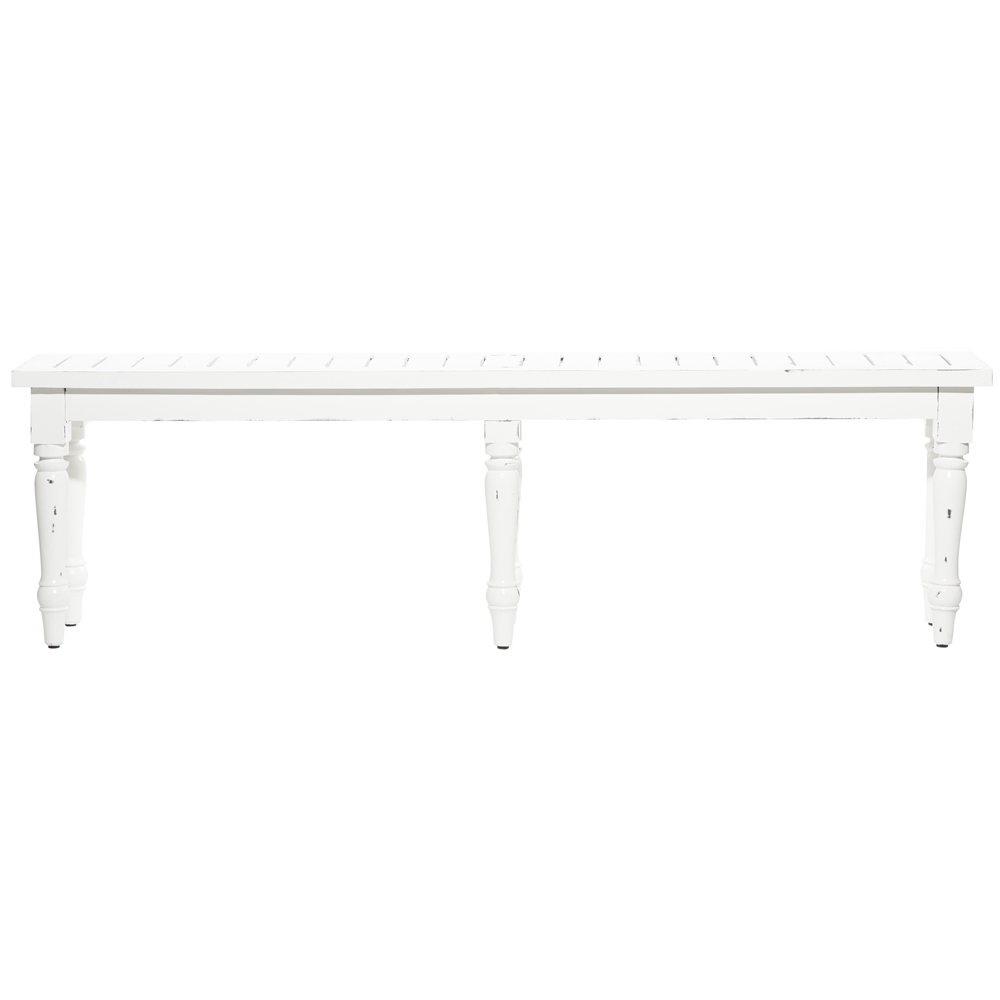 Grayson Lane Farmhouse Distressed White Accent Bench 4 Grayson Lane Farmhouse Distressed White Accent Bench - Image 4