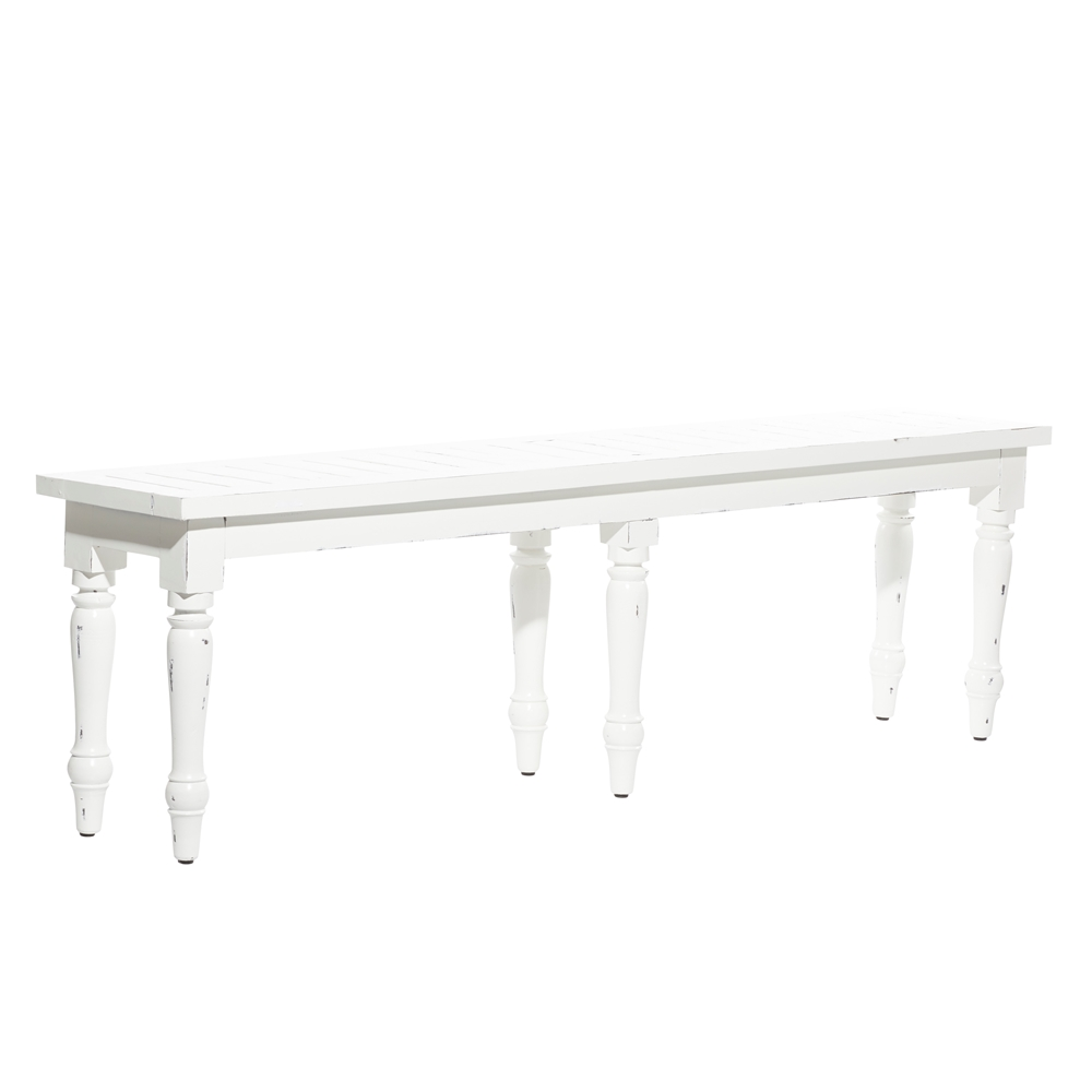 Grayson Lane Farmhouse Distressed White Accent Bench 5 Grayson Lane Farmhouse Distressed White Accent Bench - Image 5