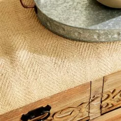 Grayson Lane Farmhouse Light Brown/Black/Beige Storage Bench