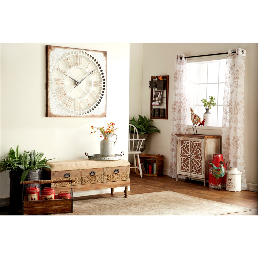 Grayson Lane Farmhouse Light Brown/Black/Beige Storage Bench 5 Grayson Lane Farmhouse Light Brown/Black/Beige Storage Bench - Image 5