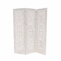 Grayson Lane 3-Panel White Mango Wood Folding Farmhouse Style Room Divider -GRAYSON LANE SHOP 330901968 MainImage 001