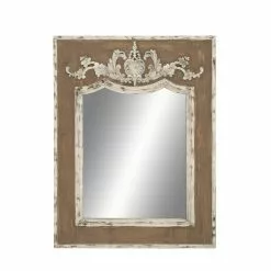 Grayson Lane 43-in L X 33-in W Traditional Rectangle Brown Framed Wall Mirror