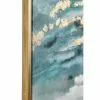 Grayson Lane Gold Wood Framed 47.5-in H X 35.5-in W Abstract Blue Canvas Painting