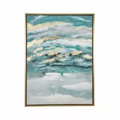 Grayson Lane Gold Wood Framed 47.5-in H X 35.5-in W Abstract Blue Canvas Painting -GRAYSON LANE SHOP 330901981 AlternateImage5