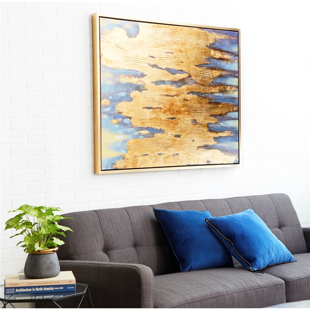 Grayson Lane Gold Wood Framed 47-in H X 36-in W Abstract Brown Canvas Painting 2 Grayson Lane Gold Wood Framed 47-in H X 36-in W Abstract Brown Canvas Painting - Image 2