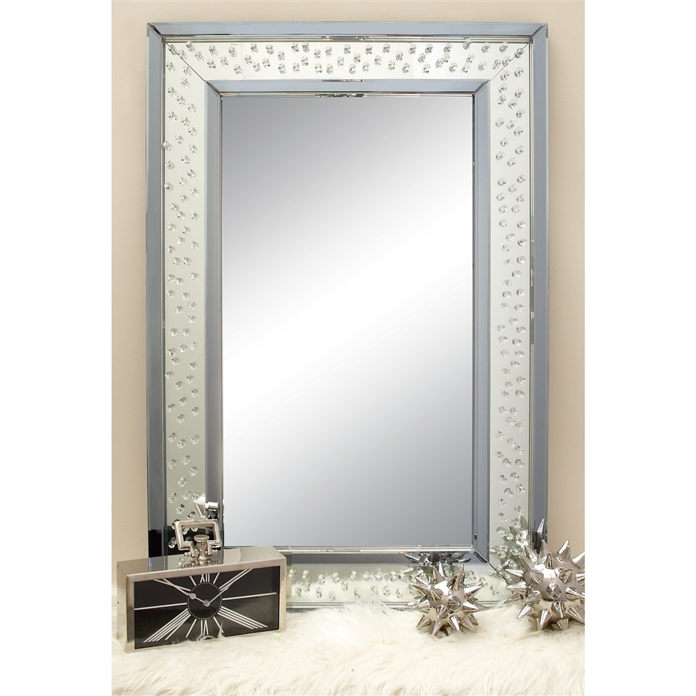Grayson Lane 47.25-in L X 31.5-in W Glam Rectangle Blue Framed Wall Mirror 1 Grayson Lane 47.25-in L X 31.5-in W Glam Rectangle Blue Framed Wall Mirror