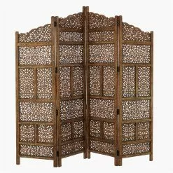 Grayson Lane 4-Panel Brown Wood Traditional Style Folding Room Divider 9 Grayson Lane 4-Panel Brown Wood Traditional Style Folding Room Divider -GRAYSON LANE SHOP 330902022 MainImage 001