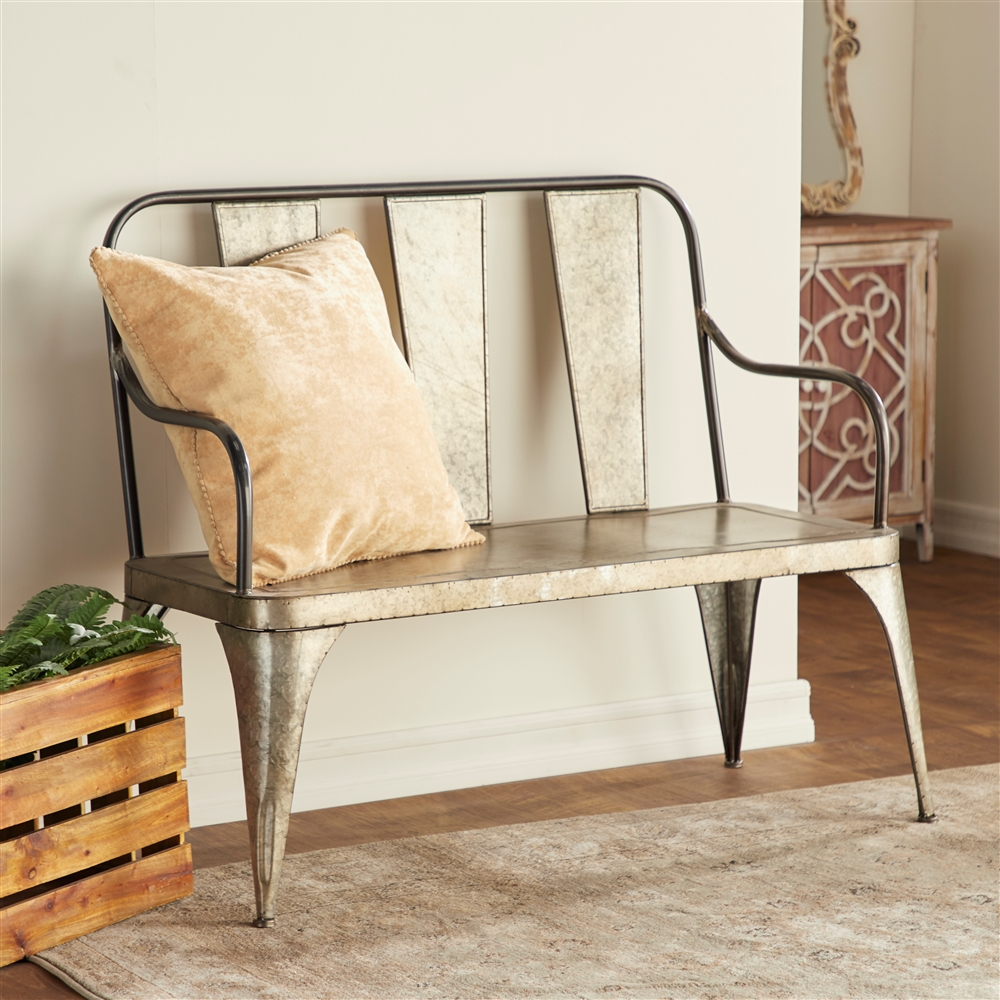 Grayson Lane Farmhouse Silver Accent Bench 1 Grayson Lane Farmhouse Silver Accent Bench