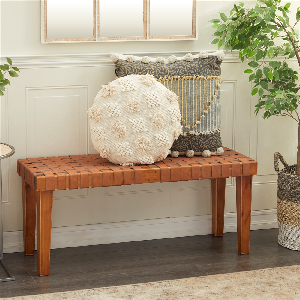 Grayson Lane Rustic Brown Accent Bench 3 Grayson Lane Rustic Brown Accent Bench - Image 3