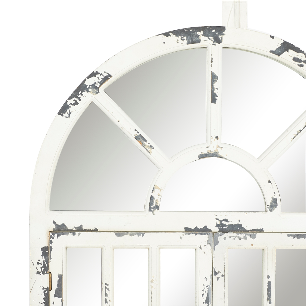 Grayson Lane 46-in L X 26-in W Vintage Arch White Framed Wall Mirror 5 Grayson Lane 46-in L X 26-in W Vintage Arch White Framed Wall Mirror - Image 5