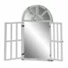 Grayson Lane 46-in L X 26-in W Vintage Arch White Framed Wall Mirror