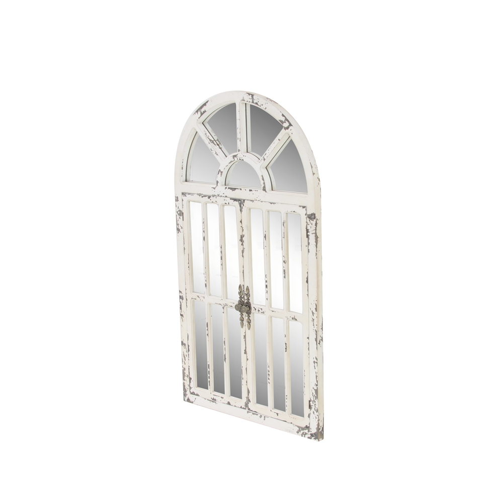 Grayson Lane 46-in L X 26-in W Vintage Arch White Framed Wall Mirror 6 Grayson Lane 46-in L X 26-in W Vintage Arch White Framed Wall Mirror - Image 6