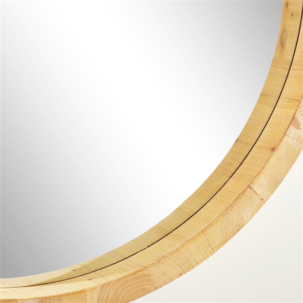 Grayson Lane 39.5-in L X 39.5-in W Natural Round Brown Framed Wall Mirror 5 Grayson Lane 39.5-in L X 39.5-in W Natural Round Brown Framed Wall Mirror - Image 5