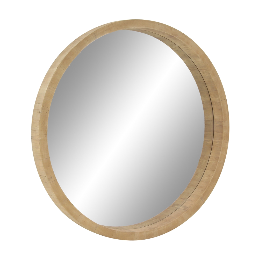 Grayson Lane 39.5-in L X 39.5-in W Natural Round Brown Framed Wall Mirror 1 Grayson Lane 39.5-in L X 39.5-in W Natural Round Brown Framed Wall Mirror