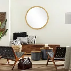 Grayson Lane 39.5-in L X 39.5-in W Natural Round Brown Framed Wall Mirror 12 Grayson Lane 39.5-in L X 39.5-in W Natural Round Brown Framed Wall Mirror -GRAYSON LANE SHOP 330902041 AlternateImage8
