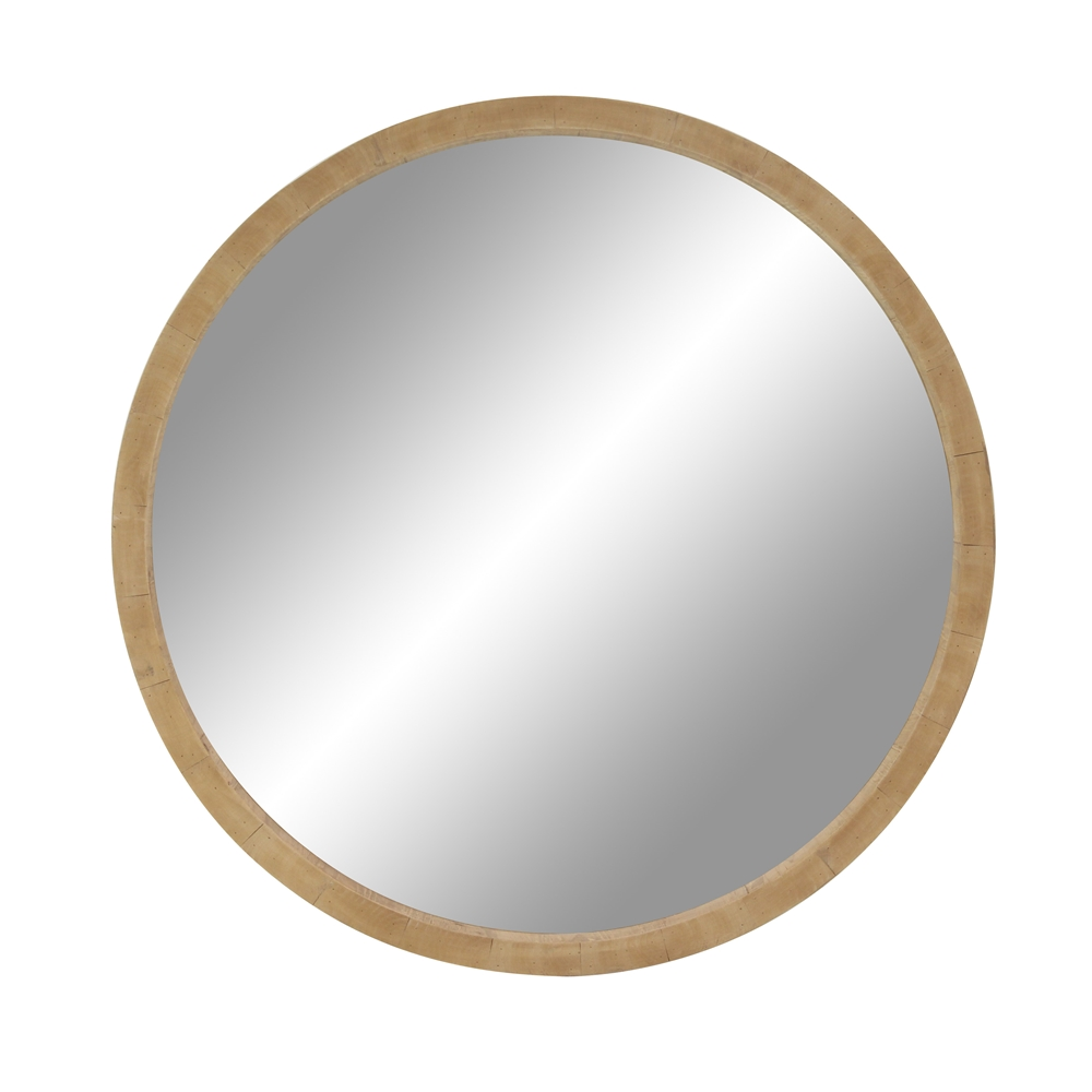 Grayson Lane 39.5-in L X 39.5-in W Natural Round Brown Framed Wall Mirror 4 Grayson Lane 39.5-in L X 39.5-in W Natural Round Brown Framed Wall Mirror - Image 4
