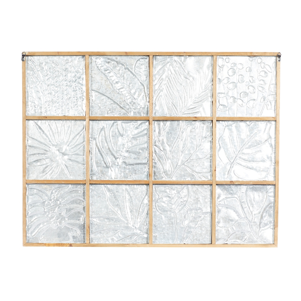 Grayson Lane Grey Wood Framed 32-in H X 43-in W Floral Metal Wall Panel 5 Grayson Lane Grey Wood Framed 32-in H X 43-in W Floral Metal Wall Panel - Image 5