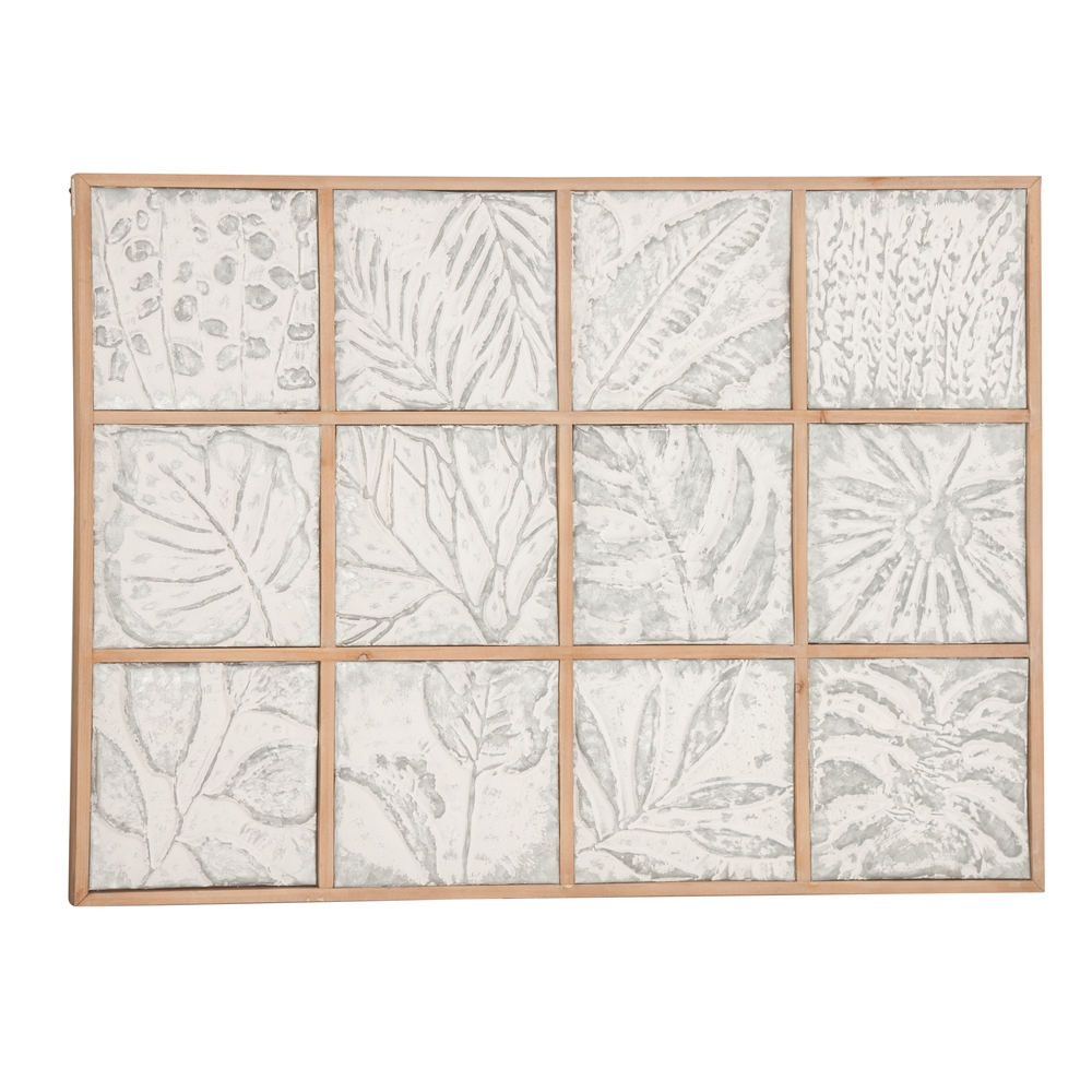 Grayson Lane Grey Wood Framed 32-in H X 43-in W Floral Metal Wall Panel 2 Grayson Lane Grey Wood Framed 32-in H X 43-in W Floral Metal Wall Panel - Image 2