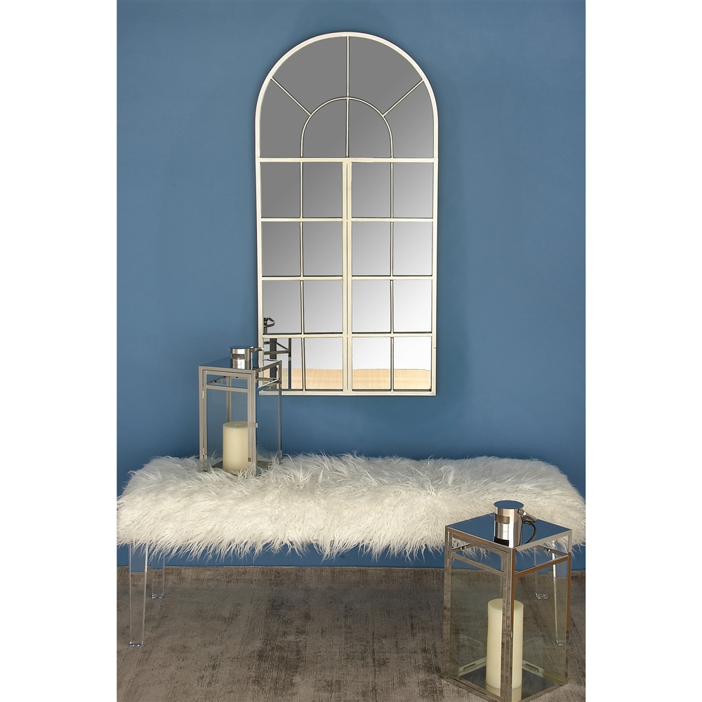 Grayson Lane 48-in L X 24-in W Traditional Arch White Framed Wall Mirror 4 Grayson Lane 48-in L X 24-in W Traditional Arch White Framed Wall Mirror - Image 4