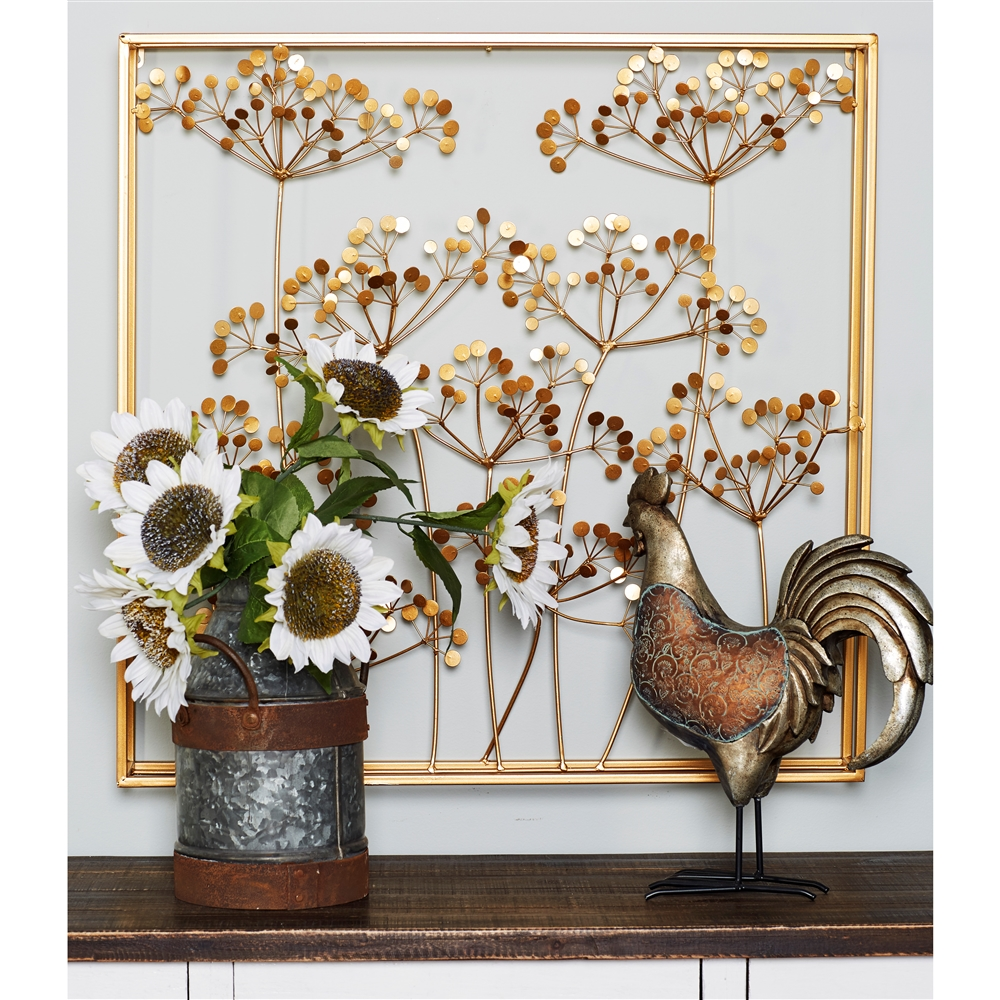 Grayson Lane 28-in X 28-in Gold Metal Modern Floral Wall Decor 1 Grayson Lane 28-in X 28-in Gold Metal Modern Floral Wall Decor