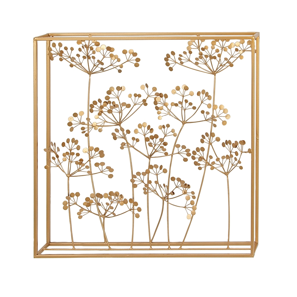 Grayson Lane 28-in X 28-in Gold Metal Modern Floral Wall Decor 2 Grayson Lane 28-in X 28-in Gold Metal Modern Floral Wall Decor - Image 2