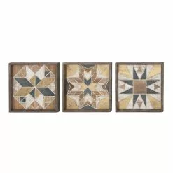 Grayson Lane 15-in X 15-in Brown Wooden Farmhouse Abstract Wall Decor - Set Of 3 -GRAYSON LANE SHOP 330940671 AlternateImage7