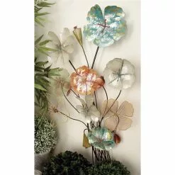 Grayson Lane 18-in X 37-in Multicoloured Metal Eclectic Floral Wall Decor