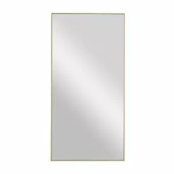 Grayson Lane 36-in X 18-in Rectangle Gold Contemporary Framed Wall Mirror