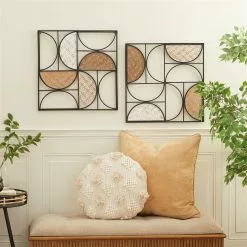 Grayson Lane 20-in X 20-in Brown Metal Contemporary Wall Decor - Set Of 2