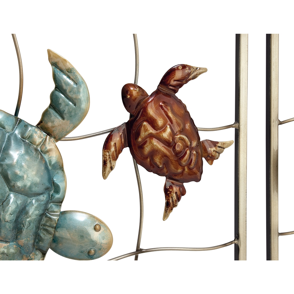 Grayson Lane 20-in X 20-in Gold Metal Coastal Sea Life Wall Decor - Set Of 2 5 Grayson Lane 20-in X 20-in Gold Metal Coastal Sea Life Wall Decor - Set Of 2 - Image 5