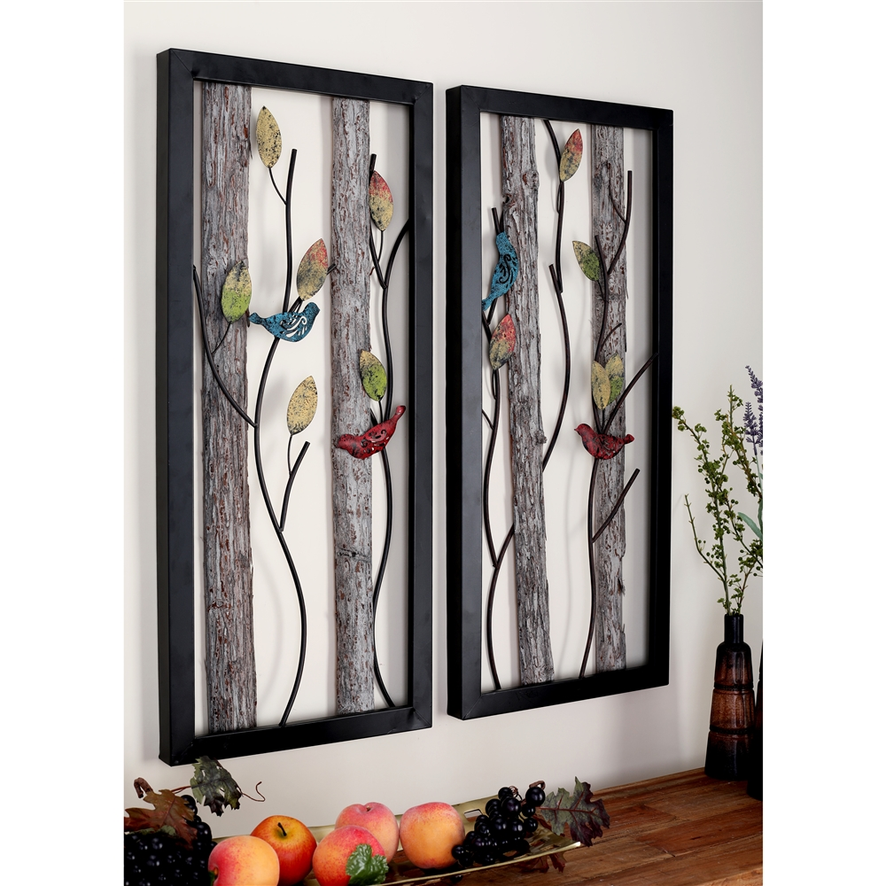 Grayson Lane 16-in X 36-in Black Tin Farmhouse Birds Wall Decor - Set Of 2 5 Grayson Lane 16-in X 36-in Black Tin Farmhouse Birds Wall Decor - Set Of 2 - Image 5