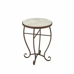 Grayson Lane 23-in X 16-in Cream Granite/Marble Round Accent Table 9 Grayson Lane 23-in X 16-in Cream Granite/Marble Round Accent Table -GRAYSON LANE SHOP 330940726 AlternateImage5