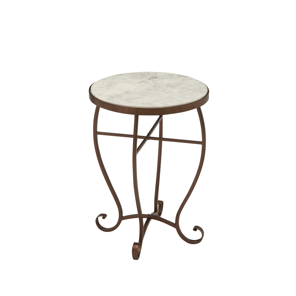 Grayson Lane 23-in X 16-in Cream Granite/Marble Round Accent Table 5 Grayson Lane 23-in X 16-in Cream Granite/Marble Round Accent Table - Image 5