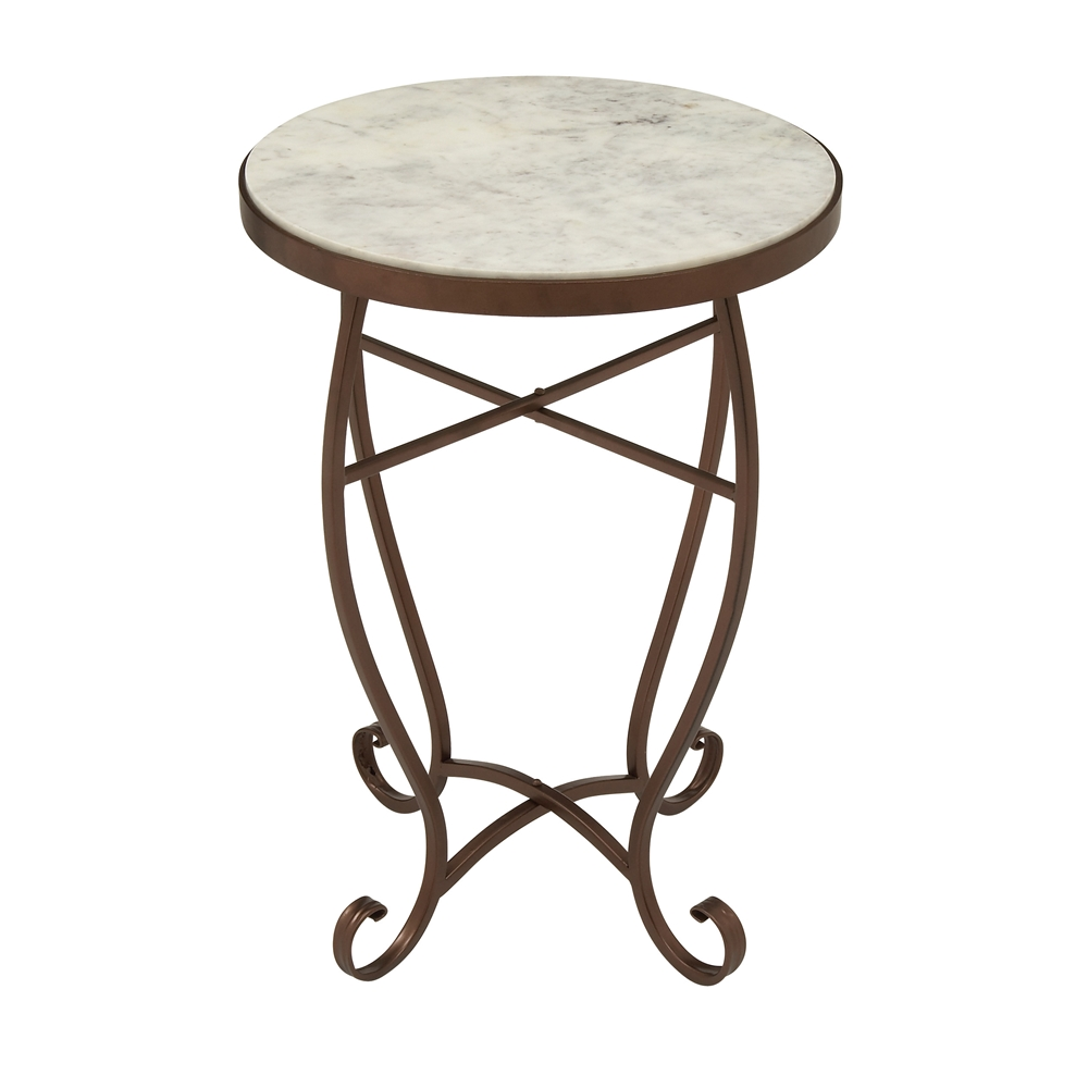 Grayson Lane 23-in X 16-in Cream Granite/Marble Round Accent Table 2 Grayson Lane 23-in X 16-in Cream Granite/Marble Round Accent Table - Image 2