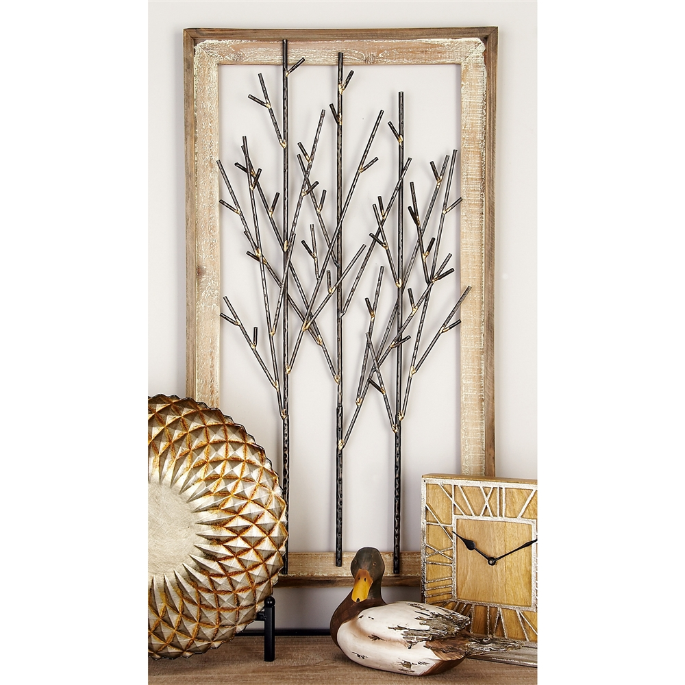 Grayson Lane 20-in X 36-in Brown Metal Contemporary Wall Decor 3 Grayson Lane 20-in X 36-in Brown Metal Contemporary Wall Decor - Image 3