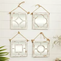 Grayson Lane 12-in X 12-in White Square Framed Wall Mirror - Set Of 4 -GRAYSON LANE SHOP 330940755 AlternateImage1