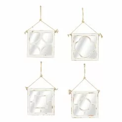 Grayson Lane 12-in X 12-in White Square Framed Wall Mirror - Set Of 4