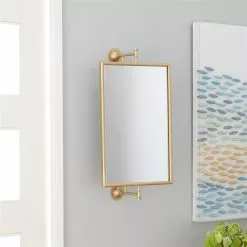 Grayson Lane 14-in X 28-in Rectangle Gold Contemporary Framed Wall Mirror -GRAYSON LANE SHOP 330940768 AlternateImage1