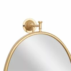 Grayson Lane 15-in X 29-in Oval Gold Contemporary Framed Wall Mirror