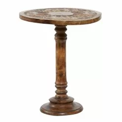 Grayson Lane 21-in X 17-in Brown Wood Round Accent Table -GRAYSON LANE SHOP 330940782 AlternateImage5