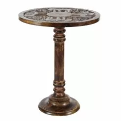 Grayson Lane 21-in X 17-in Brown Wood Round Accent Table -GRAYSON LANE SHOP 330940782 MainImage 001