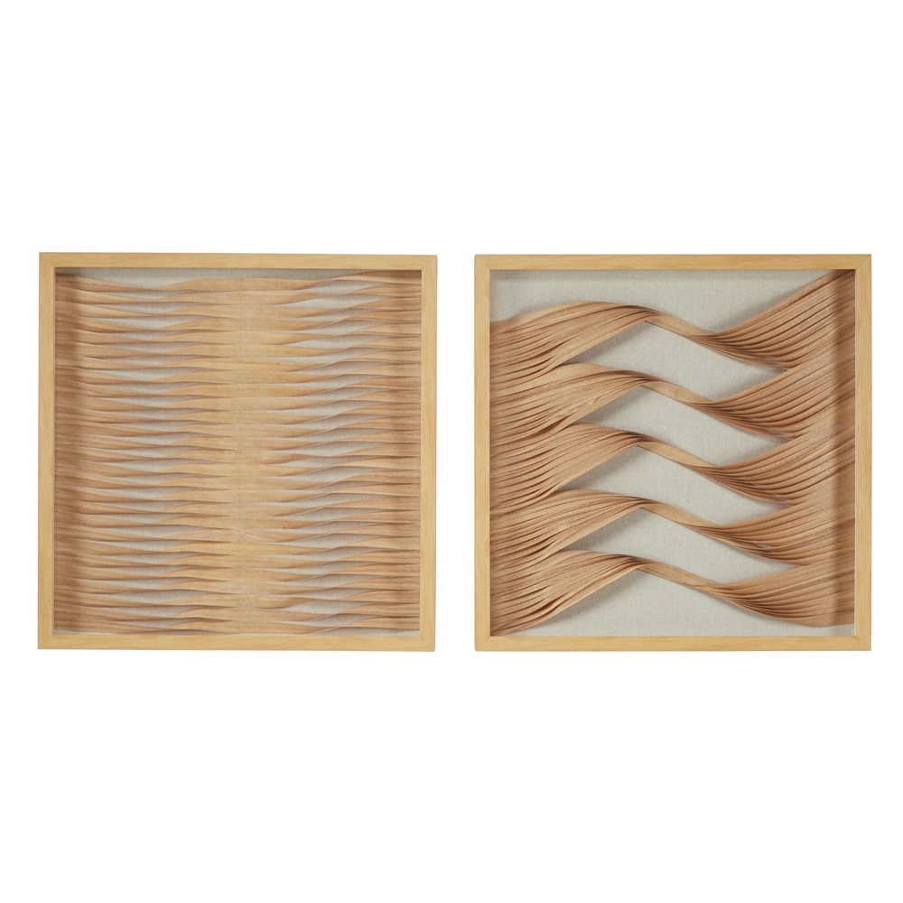 Grayson Lane 20-in X 20-in Brown Wood Framed Coastal Style Abstract Wall Art - Set Of 2 6 Grayson Lane 20-in X 20-in Brown Wood Framed Coastal Style Abstract Wall Art - Set Of 2 - Image 6