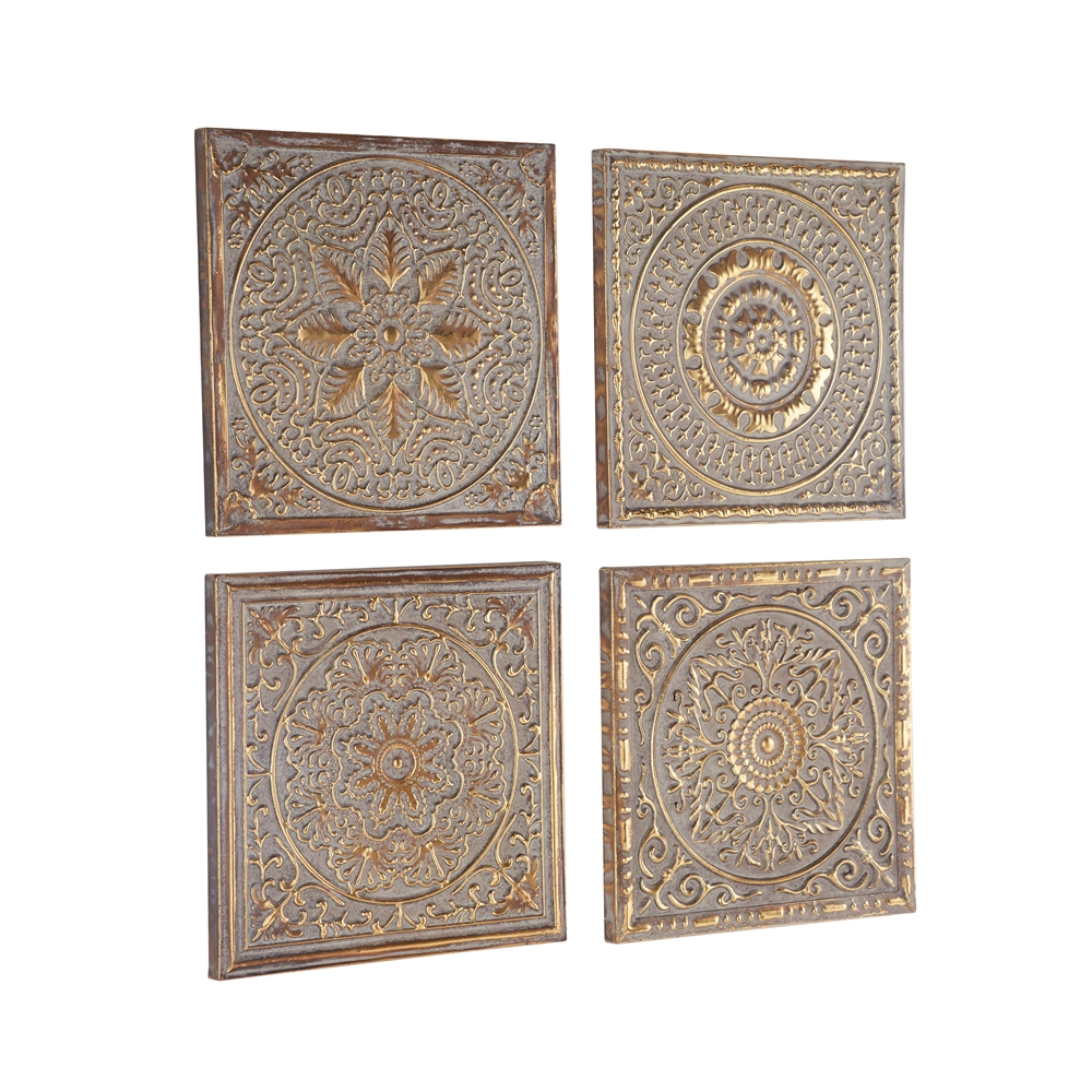 Grayson Lane 17-in X 17-in Gold Metal Eclectic Wall Decor - Set Of 4 2 Grayson Lane 17-in X 17-in Gold Metal Eclectic Wall Decor - Set Of 4 - Image 2