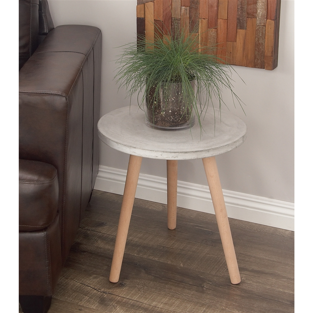 Grayson Lane 18-in X 17-in Grey Composite Round Accent Table 1 Grayson Lane 18-in X 17-in Grey Composite Round Accent Table