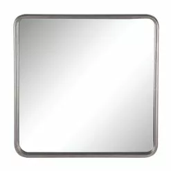 Grayson Lane 30-in X 30-in Square Grey Contemporary Framed Wall Mirror