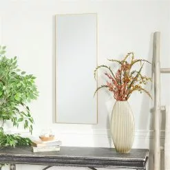 Grayson Lane 36-in X 14-in Rectangle Gold Contemporary Framed Wall Mirror