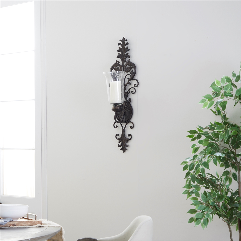 Grayson Lane 31-in X 10-in Bronze Rustic Wall Mount Candle Holder 2 Grayson Lane 31-in X 10-in Bronze Rustic Wall Mount Candle Holder - Image 2