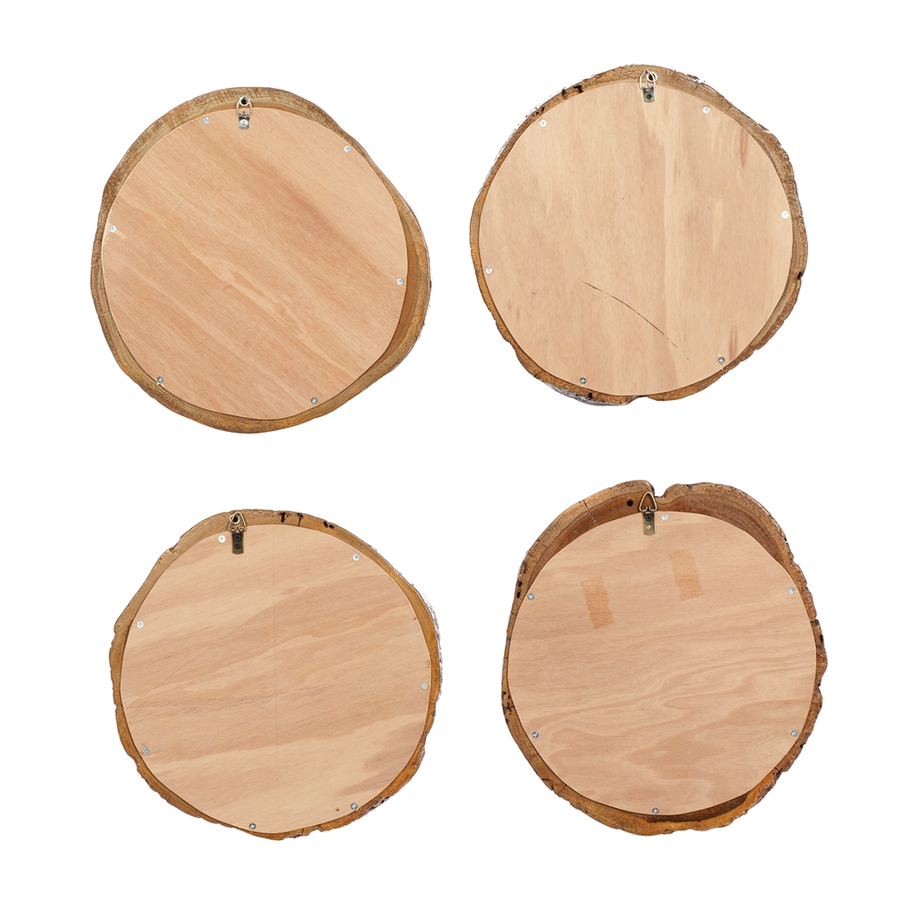 Grayson Lane 13-in X 13-in Round Brown Rustic Framed Wall Mirror - Set Of 4 1 Grayson Lane 13-in X 13-in Round Brown Rustic Framed Wall Mirror - Set Of 4