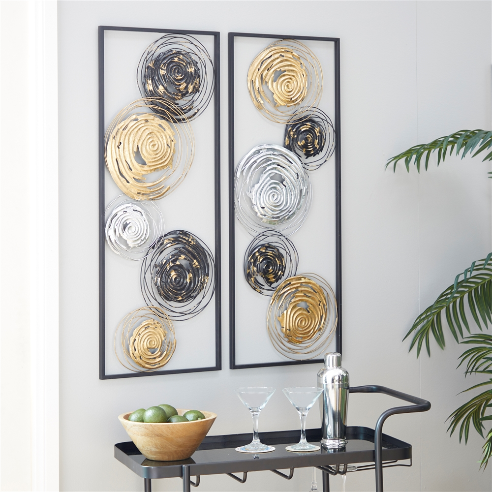 Grayson Lane 14-in X 36-in Gold Metal Contemporary Wall Decor - Set Of 2 6 Grayson Lane 14-in X 36-in Gold Metal Contemporary Wall Decor - Set Of 2 - Image 6
